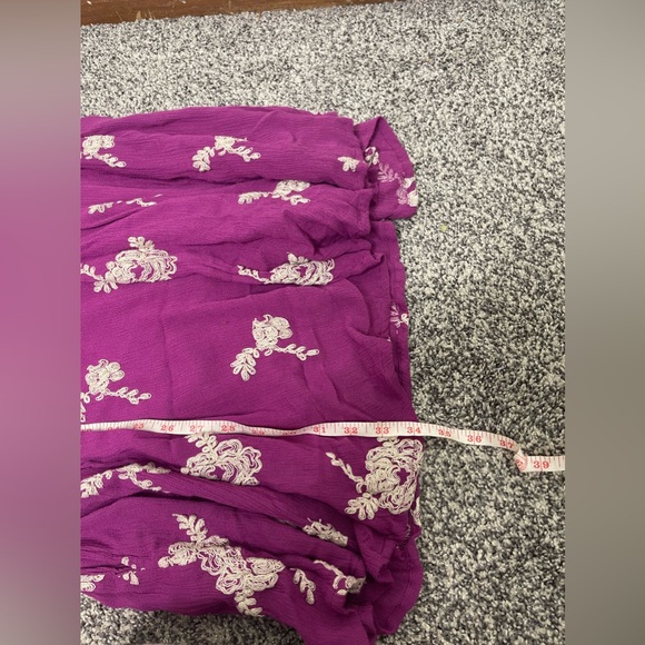 Free People Austin Emma Floral Embroidered Mini Swing Dress Boho Hippie Sz L - Picture 13 of 13